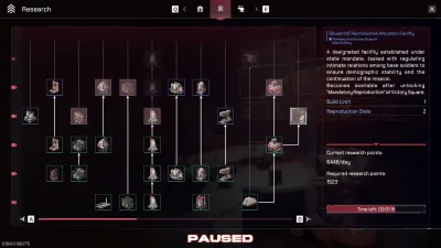 The Pax Autocratica skill tree screen with connected upgrade nodes